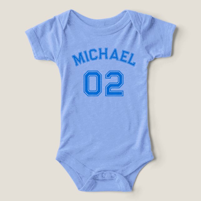 Nom du petit garçon Jersey Numéro Sport Coton doux (Design Recto)