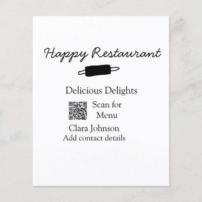 Nom du restaurant scan QR menu ajouter les coordon (Devant)