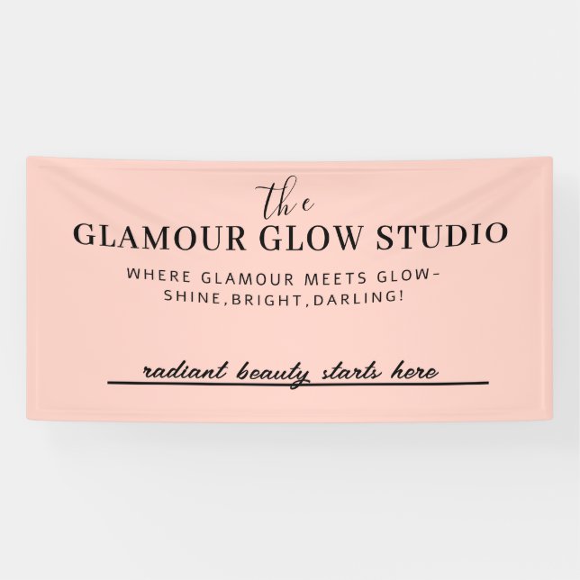 Nom du salon de beauté personnalisé avec bannière  (Horizontal)
