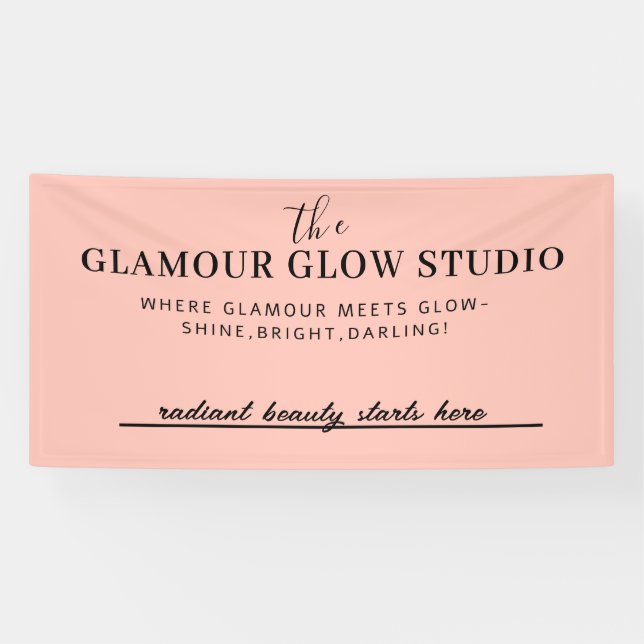 Nom du salon de beauté personnalisé avec bannière  (Horizontal)