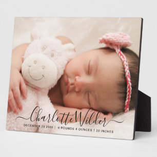 Nom du script Baby Photo Birth Stats Plaque