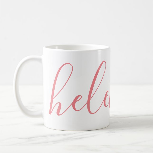 Nom du script Cadeau personnalisé Mug rose personn (Gauche)