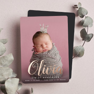 Nom du script d'huile Faire-part de naissance phot