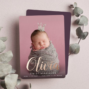 Nom du script d'huile Faire-part de naissance phot