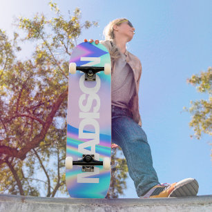Nom du skateboard personnalisé Vague holographique