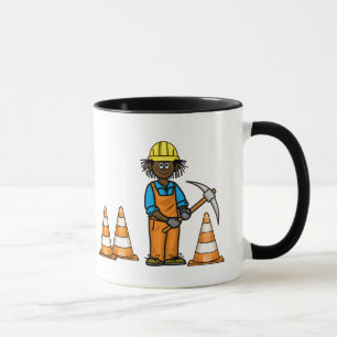 Nom du travailleur en construction noir Mug