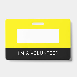 Nom du volontaire jaune Badge