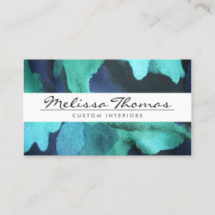 NOM ÉLÉGANT avec Carte de visite FLORAL BLEU