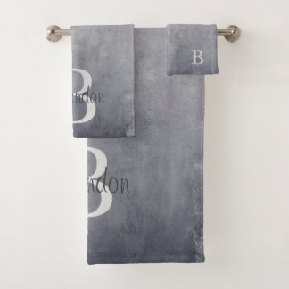 Nom élégant monogramme gris rustique