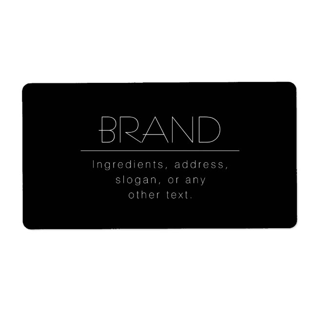 Nom élégant & Slogan ou autre Étiquette de texte (Devant)