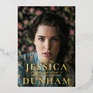 Nom en gras Serif Graduation Foil Invitation