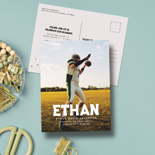 Nom en gras une photo invitation sportive de gradu