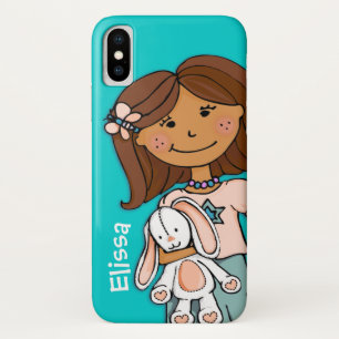 Nom enfant fille bouddles aqua coque iphone pêche