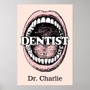 Nom et affiche couleur personnalisés pour dentiste