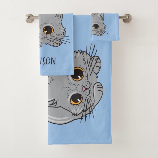 Nom et couleur personnalisés ensemble de serviette (En situation)