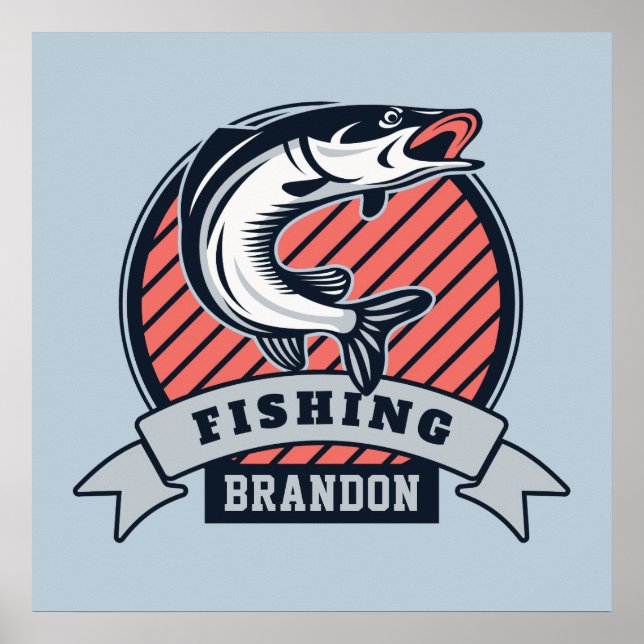 Nom et couleur personnalisés Poster Fisher (Devant)