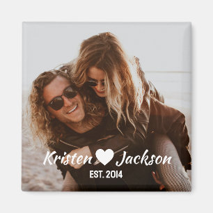 Nom et date personnalisés Magnet simple