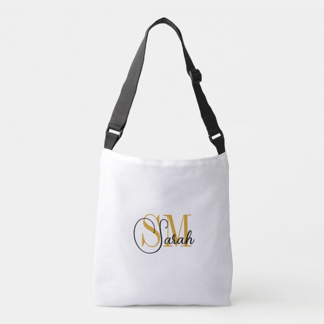 Nom et femme monogramme Sac de mode / blanc (Devant)
