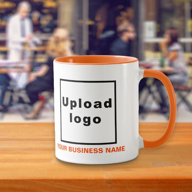 Nom et logo de l'entreprise sur la Mug Combo coule (Build brand name awareness. Your business name and logo on orange color combo mug.)