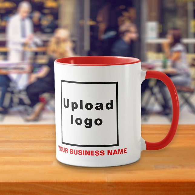 Nom et logo de l'entreprise sur la Mug Combo Rouge (Build brand name awareness. Your business name and logo on red combo mug.)