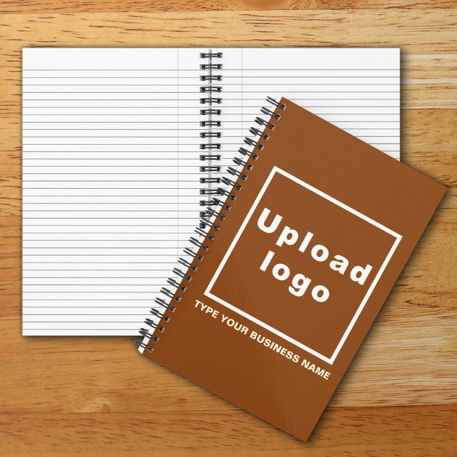 Nom et logo de l'entreprise sur le Carnet Brown à  (Build brand name awareness. Your business logo and name on brown color cover of spiral notebook.)