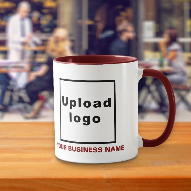 Nom et logo de l'entreprise sur Maroon Combo Mug (Build brand name awareness. Your business name and logo on maroon combo mug.)