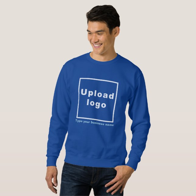 Nom et logo de l'entreprise sur Sweatshirt bleu (Devant entier)