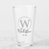 Nom et monogramme personnalisés Verre établi
