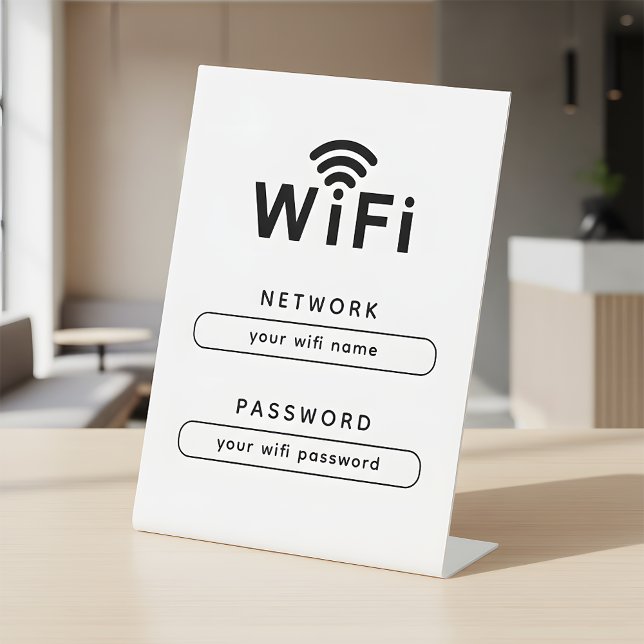Nom et mot de passe WIFI Panneau simple sur socle (Créateur téléchargé)