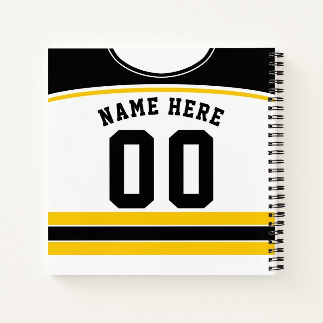 Nom et numéro Hockey Jersey Carnet Modèle (Dos)