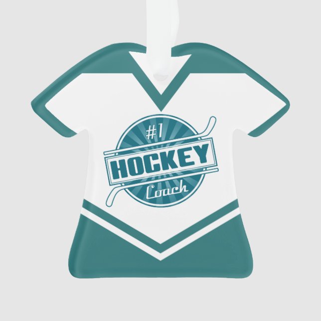 Nom et numéro Jersey Hockey Coach Ornement (devant)