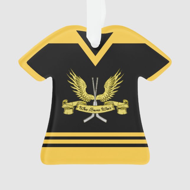 Nom et numéro Jersey Hockey Goalie Orament (devant)