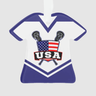 Nom et numéro USA America Lacrosse Ornement