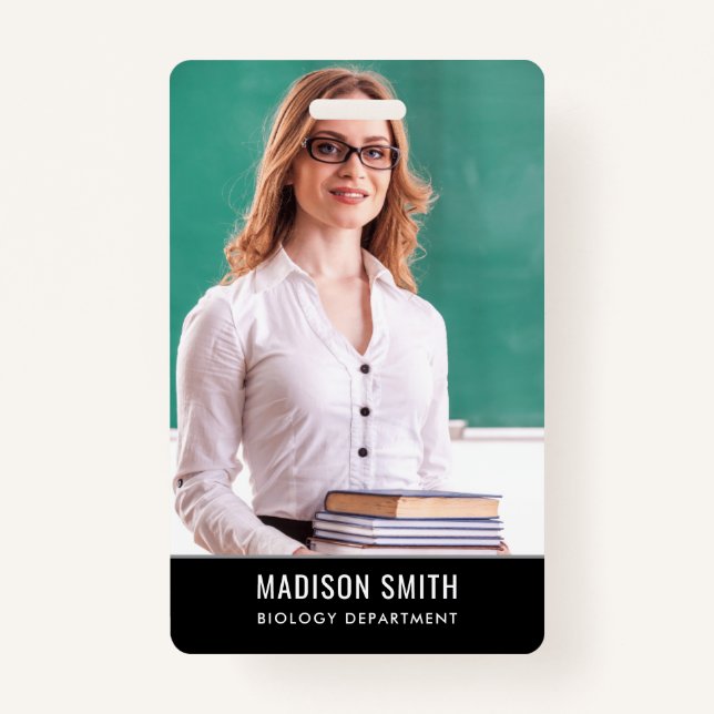 Nom et photo customisés | Badge de carte d'identit (Devant)