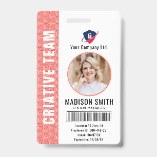 Nom et photo personnalisés    Badge de carte d'ide