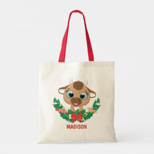 Nom et texte personnalisés Sac fourre-tout de Noël