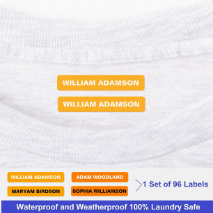 Nom étanche Étiquettes Pour Vêtements (Tissu orang