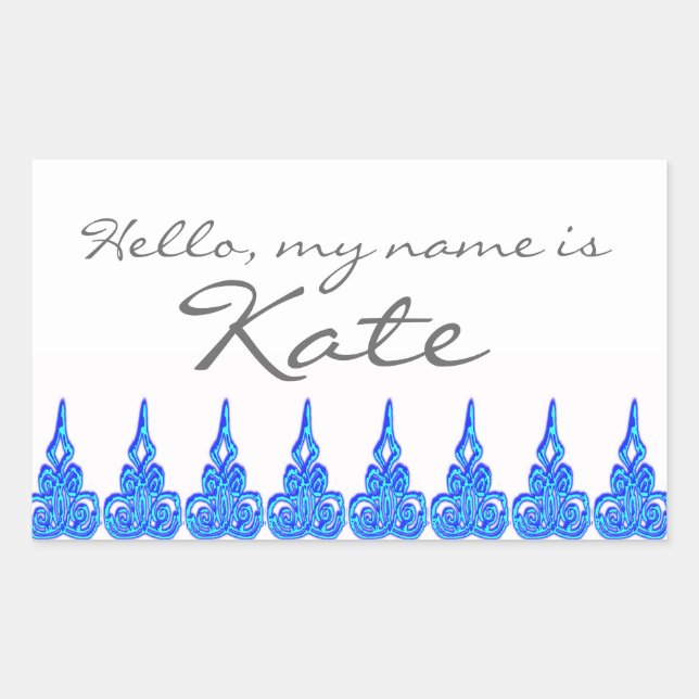 Nom étiquette autocollant Bonjour mon nom est - Cu (Devant)