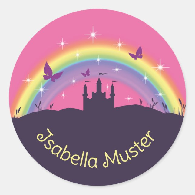 Nom étiquette - château de conte de fées (Devant)