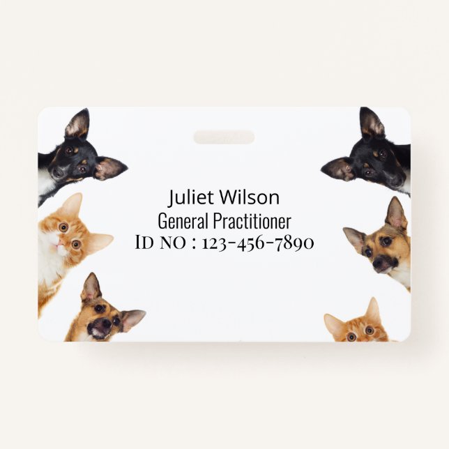nom étiquette logo médical vétérinaire id badge (Devant)