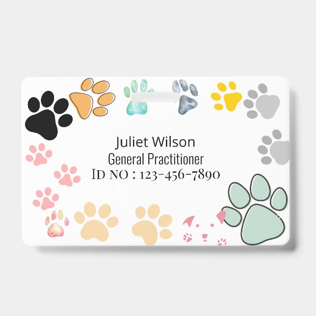 nom étiquettes pam médical vétérinaire id badge (Avant)