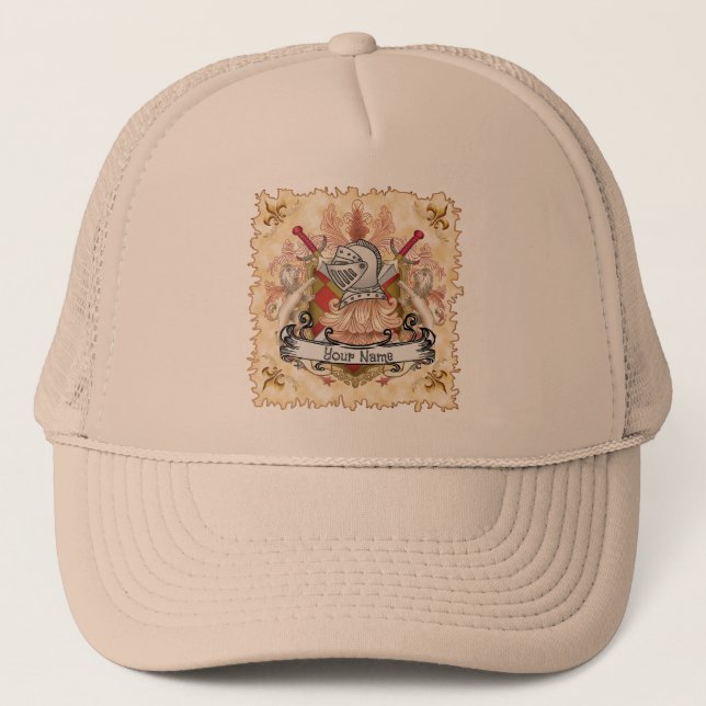 Nom Famille Crest Red Knight Shield casquette (Devant)