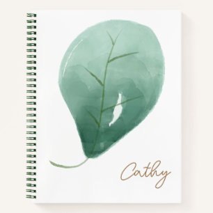 Nom feuille personnalisé Carnet blanc