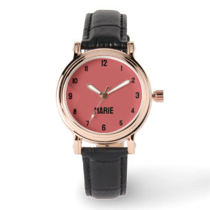 Nom Fille Garçon Femmes Hommes Montre moderne Ru