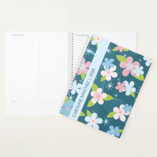 Nom floral bleu année féminin élégant