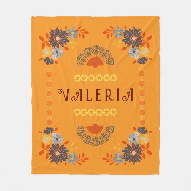 Nom floral personnalisé Couverture polaire hispani (Devant)