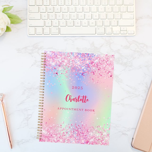 Nom holographique à paillettes roses 2027 (Créateur téléchargé)