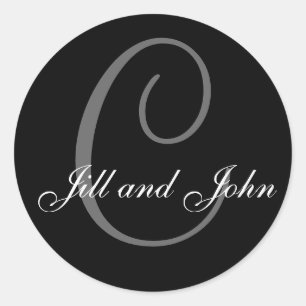 Nom Initial C plus First Names Sticker noir