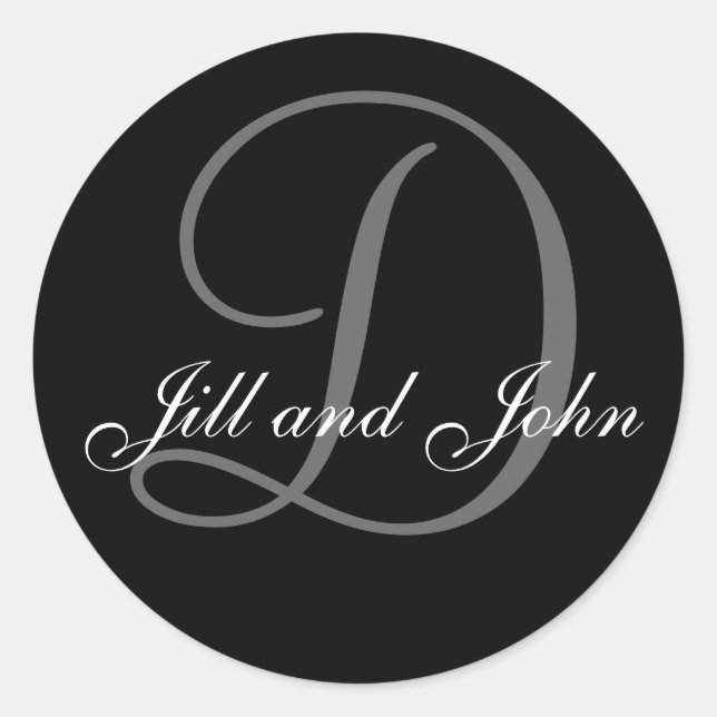 Nom Initial D plus Prénoms Sticker noir (Devant)