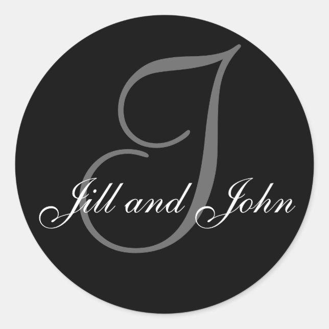 Nom Initial I plus Prénoms Sticker noir (Devant)